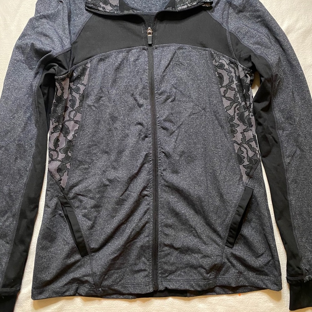 Cynthia Rowley full zip lace black and grey jacket